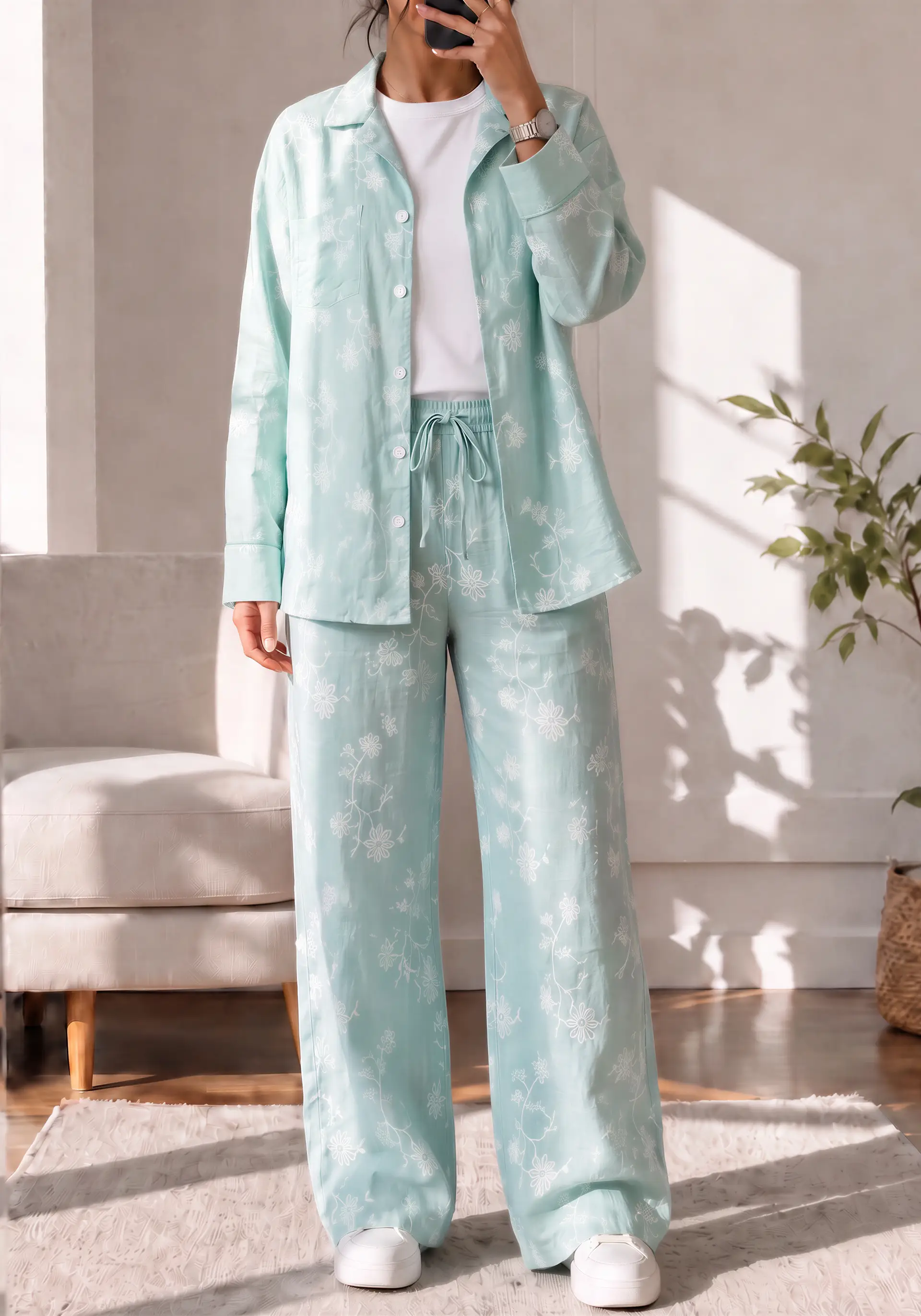 Soft Embroidery Linen Set